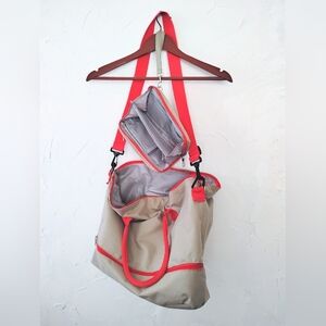 Elegant Beige and Orange Crossbody Bag